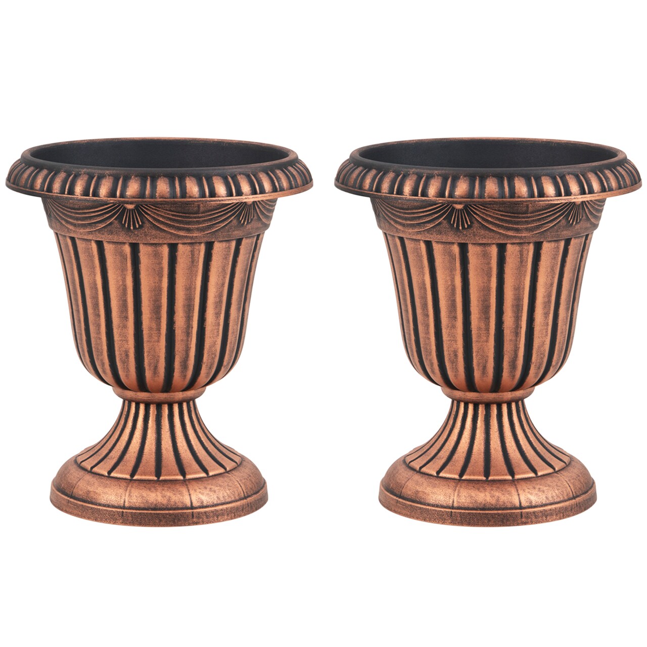 Bronze PP Vintage Urn Planters Set of 2 for Indoor Outdoor Decor